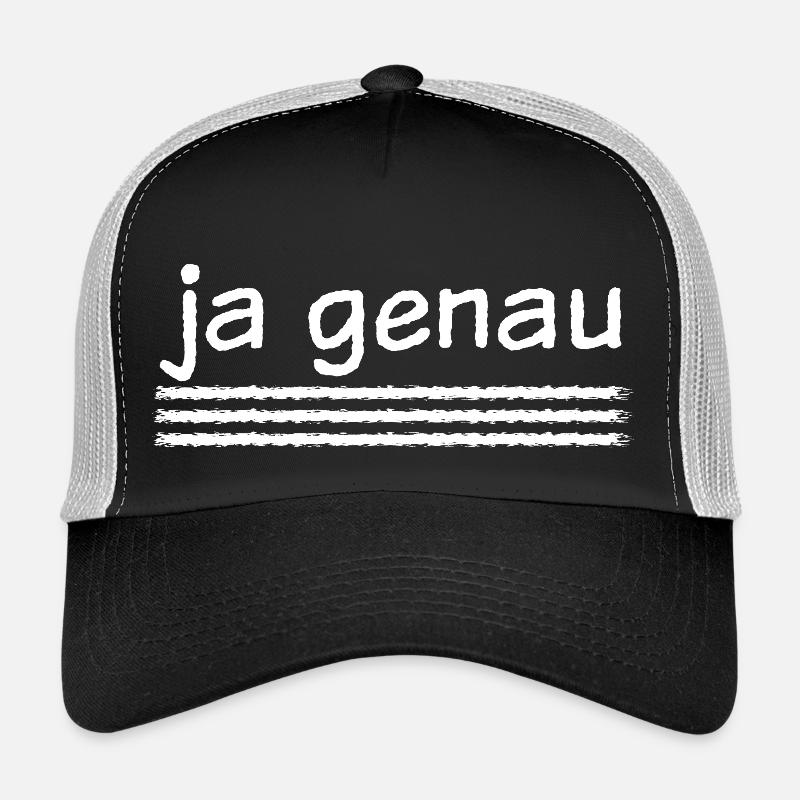 ja genau (white) - Trucker Cap - Schwarz/Steingrau