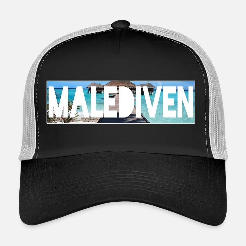 malediven - Trucker Cap - Schwarz/Steingrau