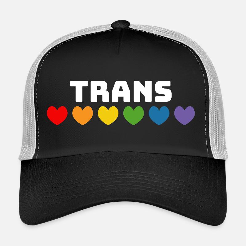 Regenbogenherzchen Trans weiss Trucker Cap