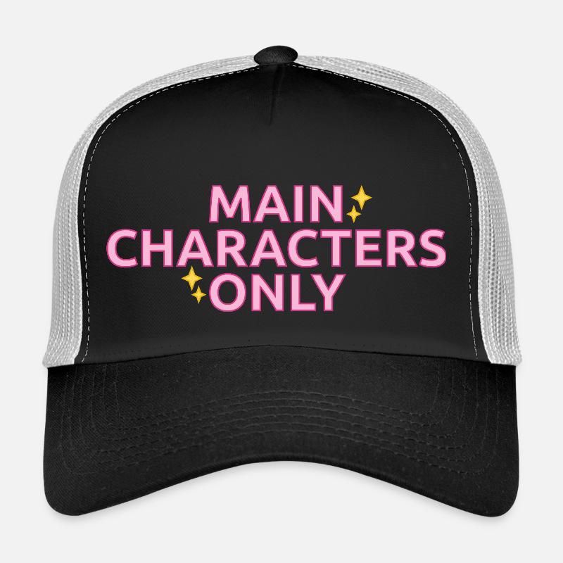 Main Characters Only statement design - Trucker Cap - black/stone grey