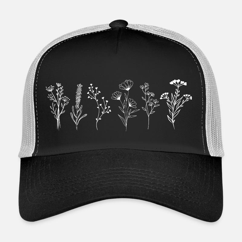 Wildblumen-Strauß - Trucker Cap - Schwarz/Steingrau