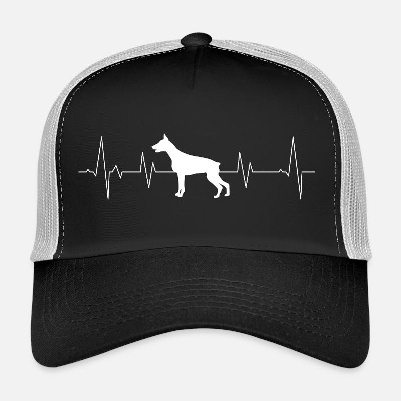 Dobermann Herzschlag - Trucker Cap - Schwarz/Steingrau