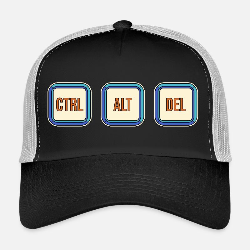 Retro Keyboard Keys CTRL ALT DEL Trucker Cap