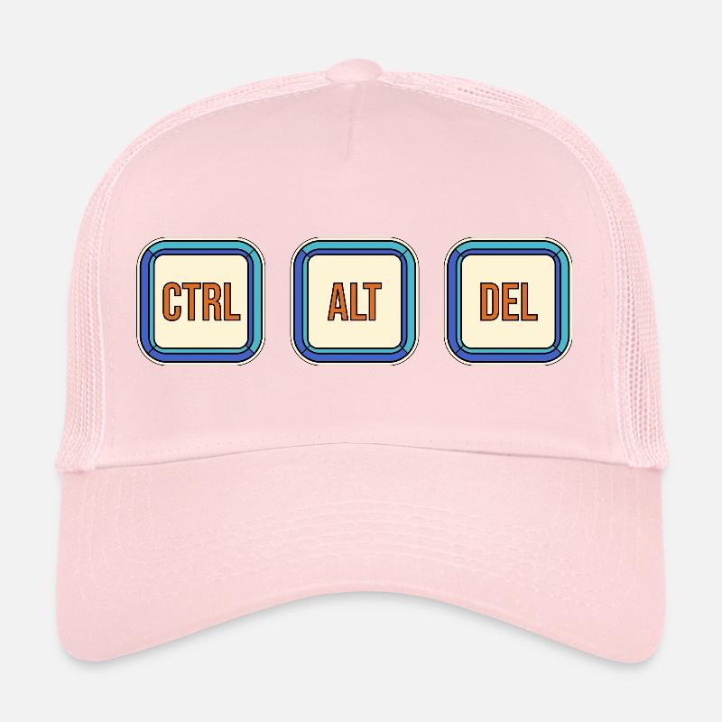 Retro Keyboard Keys CTRL ALT DEL Trucker Cap