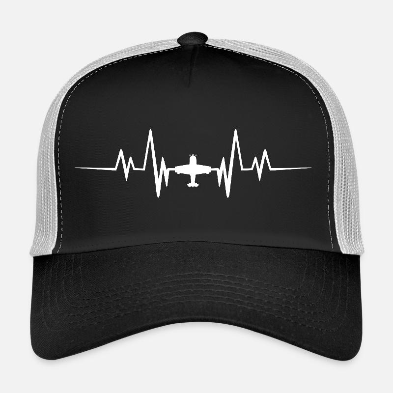 Herzschlag eines Flugzeugs - Trucker Cap - Schwarz/Steingrau