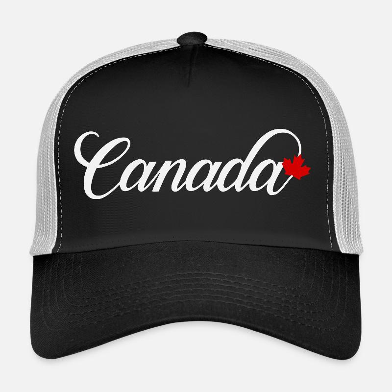 Écriture canadienne avec feuille d’érable Casquette trucker 