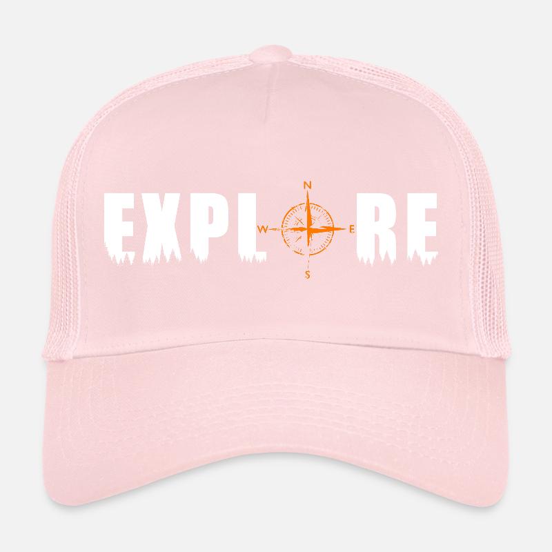 Explore Motiv mit einem Kompass Trucker Cap