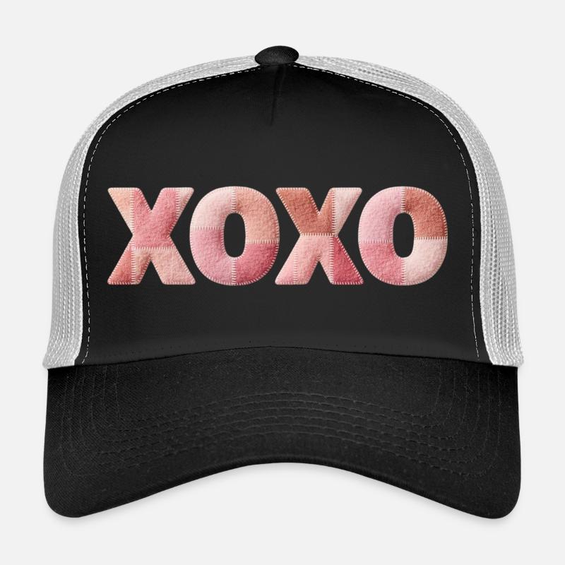 XOXO Patchwork Spruch Kuss Umarmung Trucker Cap
