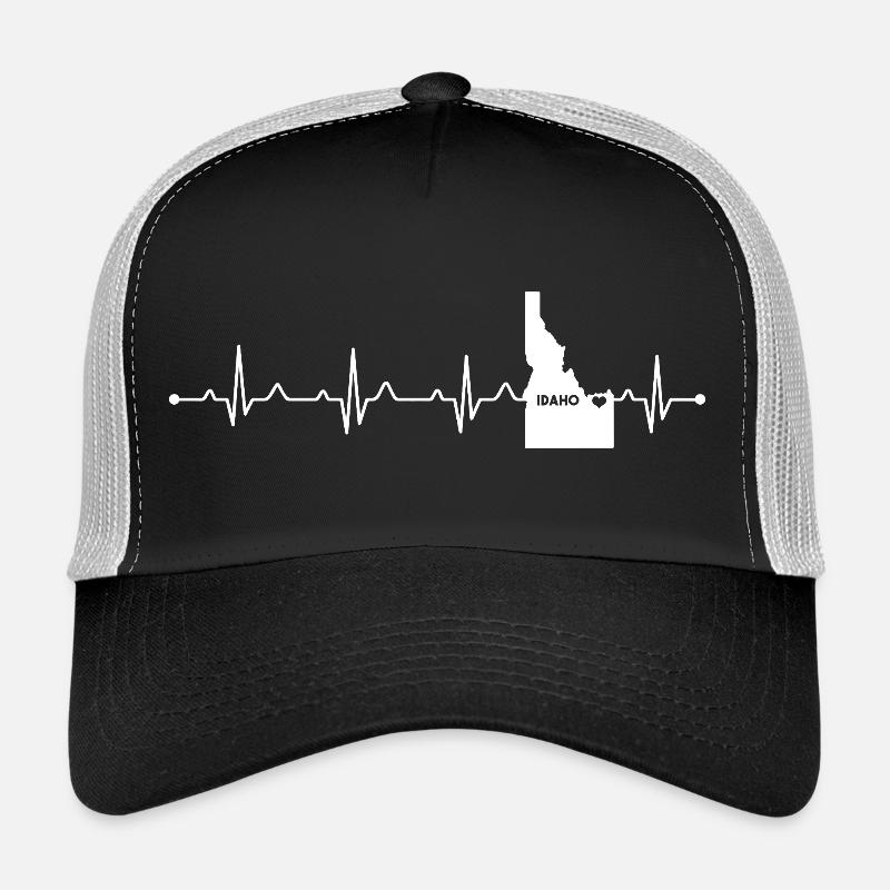 Idaho State Heart Outline Gem State Pride Trucker Cap
