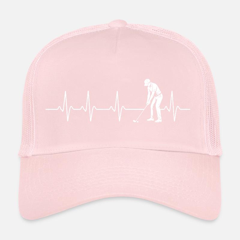 Golf Heartbeat Pulse Fairway Lover Trucker Cap