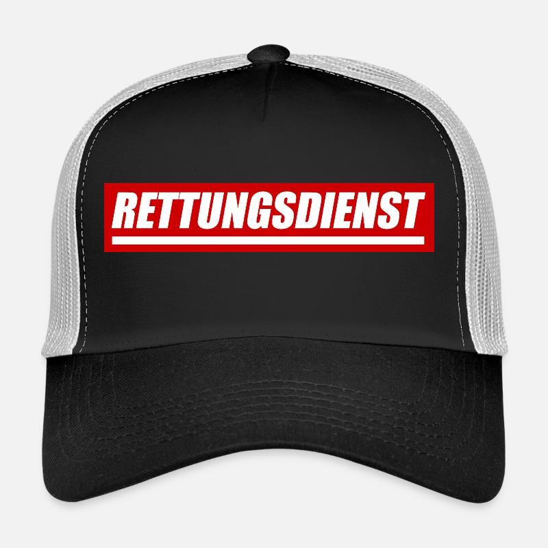 Rettungsdienst - größere Version - Trucker Cap - Schwarz/Steingrau