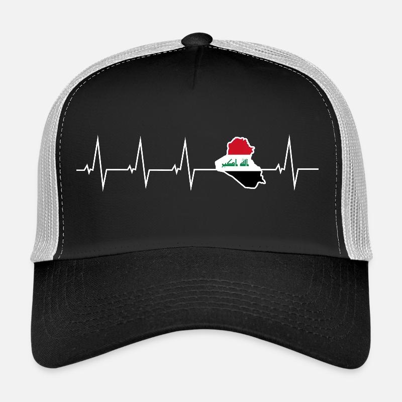 Ich liebe Irak - Herzschlag - Trucker Cap - Schwarz/Steingrau