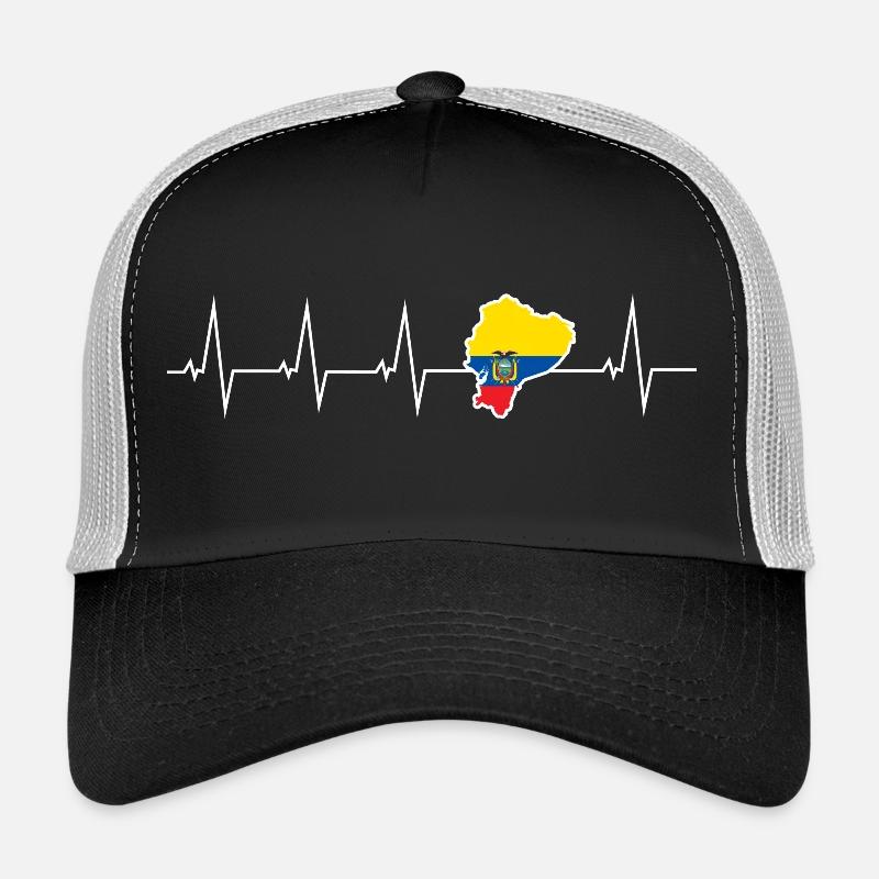 Ich liebe Ecuador - Herzschlag - Trucker Cap - Schwarz/Steingrau
