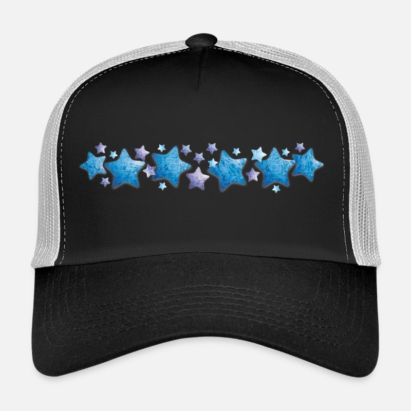 Blaue Sterne - Trucker Cap - Schwarz/Steingrau