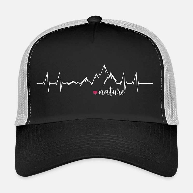 Love Nature Mountains Heart Rate ECG - Conception graphique Casquette trucker 