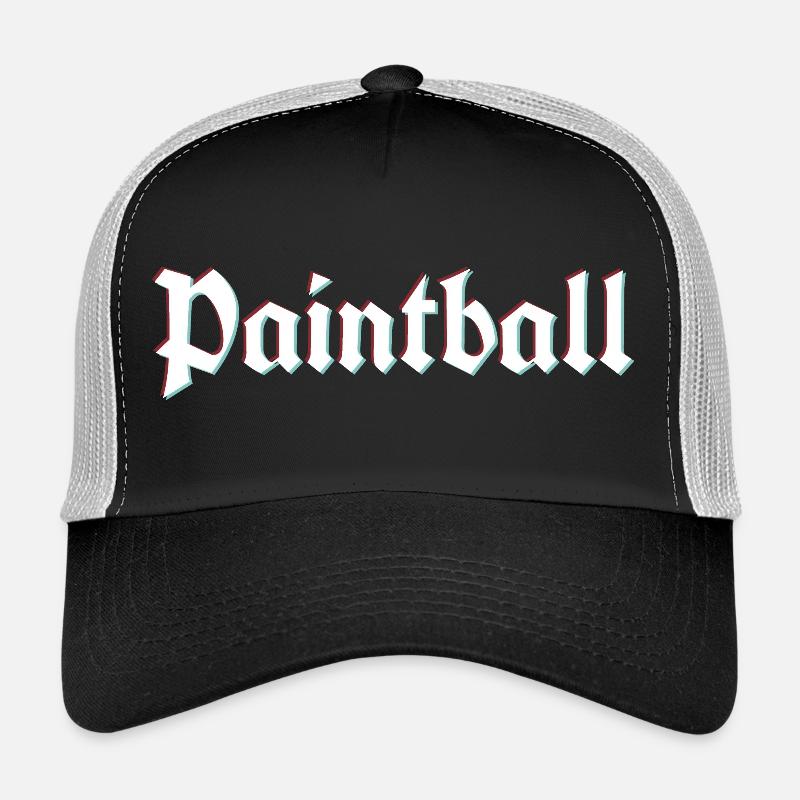 Rustikales Paintball-Logo mit 3D-Verzerrungseffekt Trucker Cap