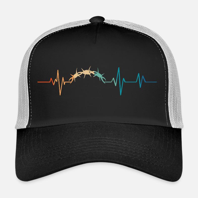 Retro Heartbeat Barbed Wire Trucker Cap
