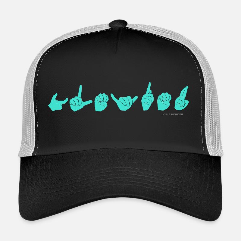 GLEYFER turquoise - Trucker Cap - black/stone grey