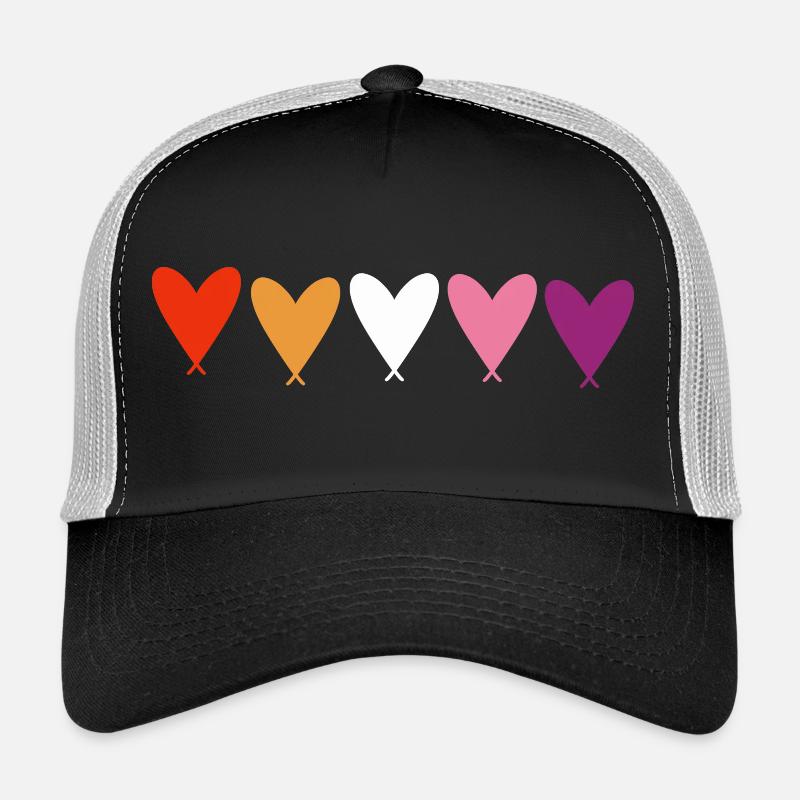 LesbianHearts - Trucker Cap - Schwarz/Steingrau