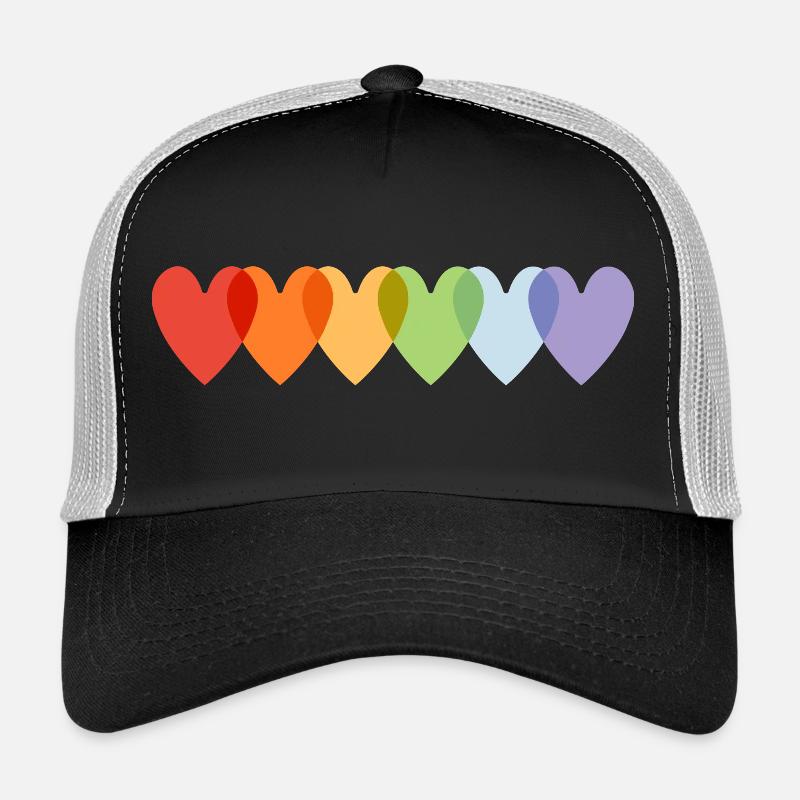 Rainbow Hearts Pride Trucker Cap