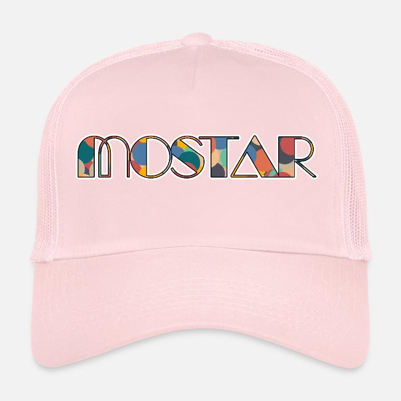 Mostar Retro Pop Typography Trucker Cap