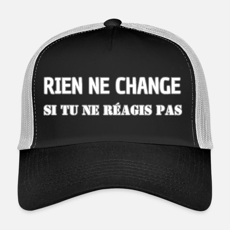 Nothing changes if you don't react - Trucker Cap - black/stone grey