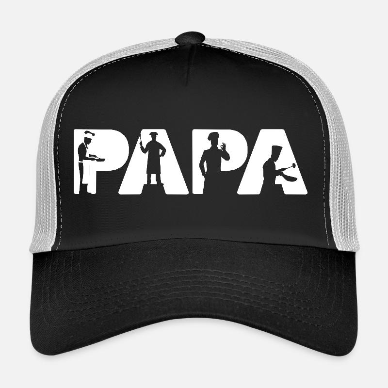 Papa Chef Kitchen King Head Cook Design Trucker Cap