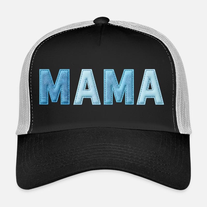 Tendance en patchwork en lettres en denim MAMA Casquette trucker 