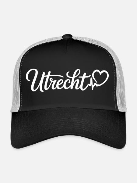 Utrecht Heartbeat Pays-Bas - Casquette trucker  - noir/gris pierre - Devant