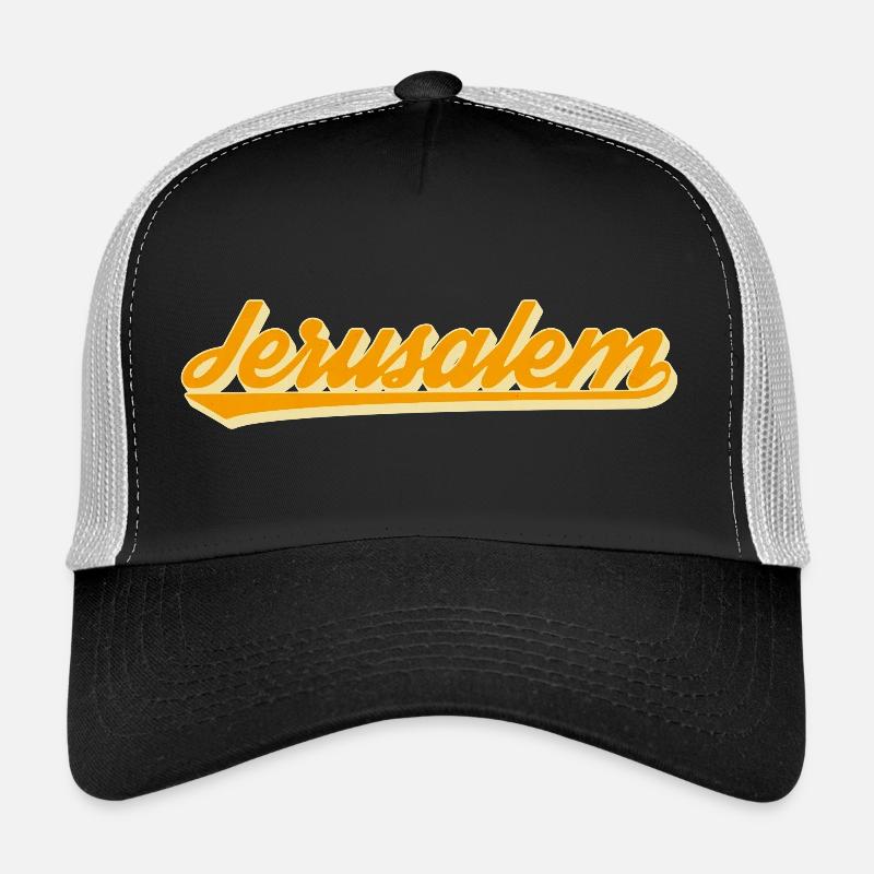 Jerusalem Retro Script - Trucker Cap - black/stone grey