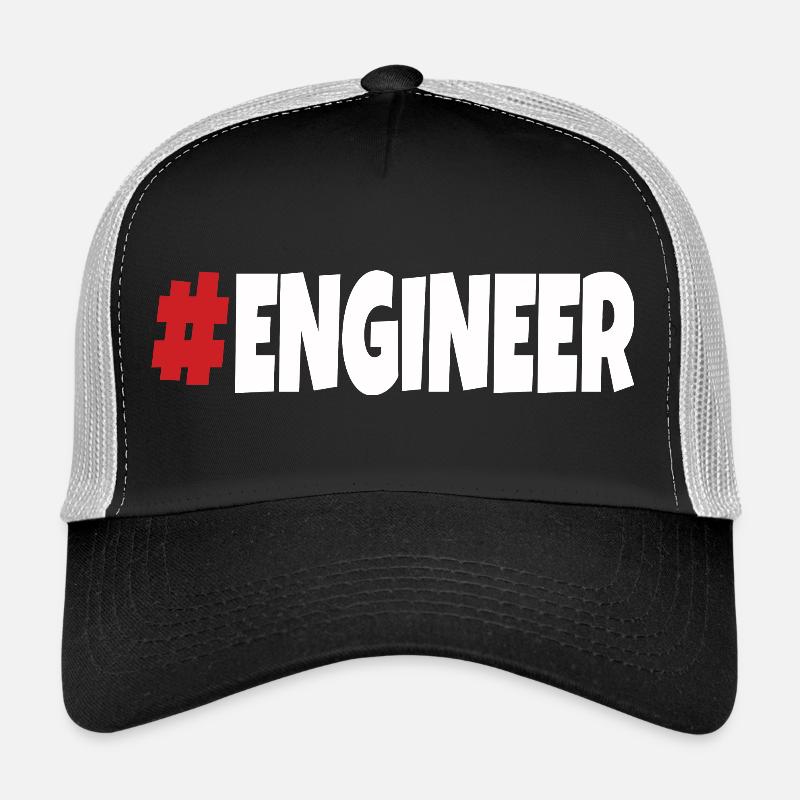 #engineer Rouge & Blanc Casquette trucker 