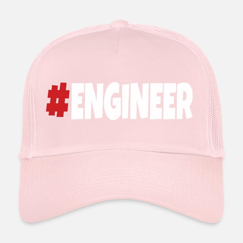 #engineer Rouge & Blanc Casquette trucker 