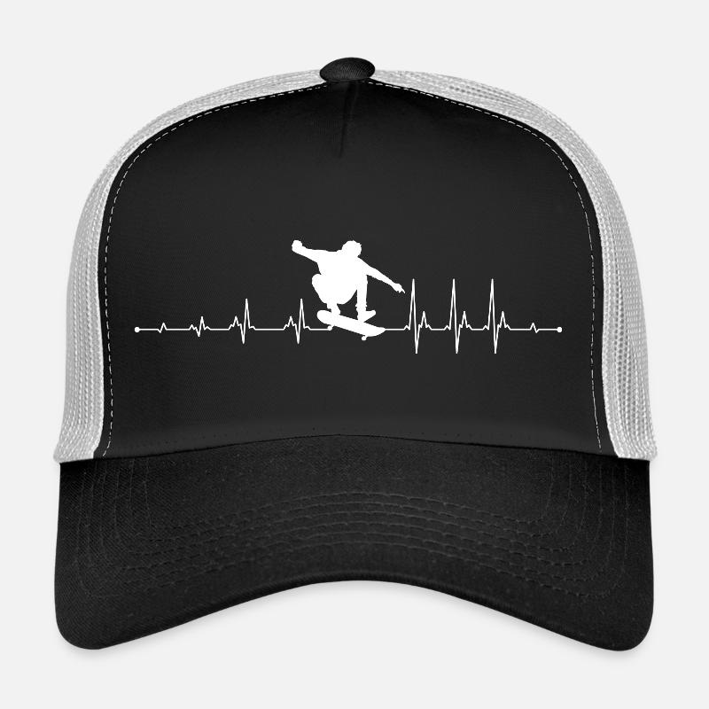 Heartbeat skate board Trucker Cap