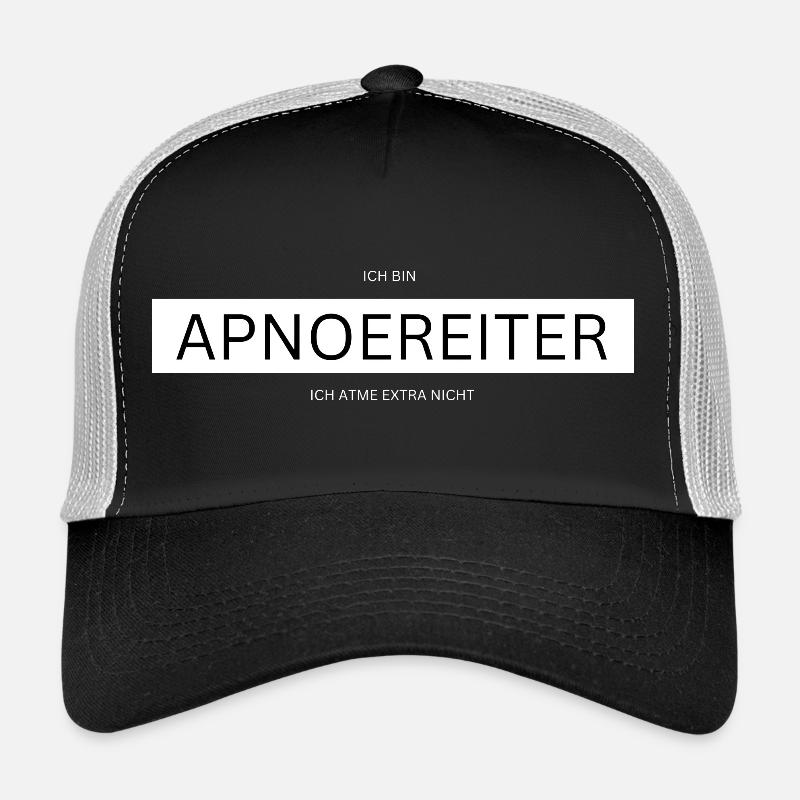 ApnoReiter: Atemloses Statement - Trucker Cap - Schwarz/Steingrau