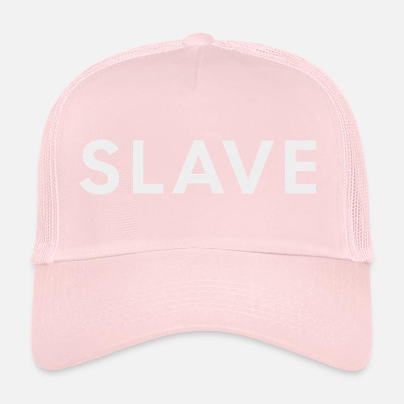 SLAVE Bold White Typography Design-BDSM Lifestyle Trucker Cap