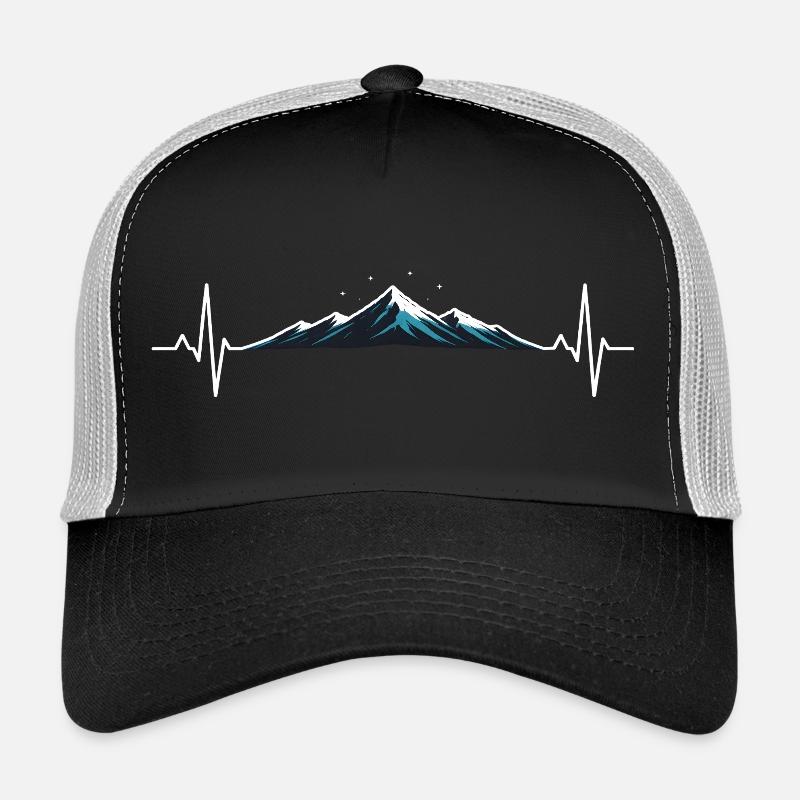 Herzschlag am Berggipfel - Trucker Cap - Schwarz/Steingrau