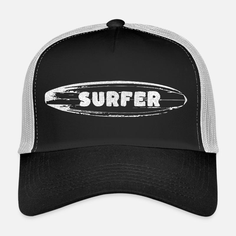 Surfer auf Surfboard Retro Print Trucker Cap