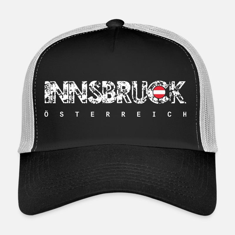 Innsbrucker Distressed Wortmarke - Trucker Cap - Schwarz/Steingrau