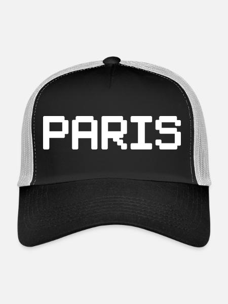 PARIS - Casquette trucker  - noir/gris pierre - Devant