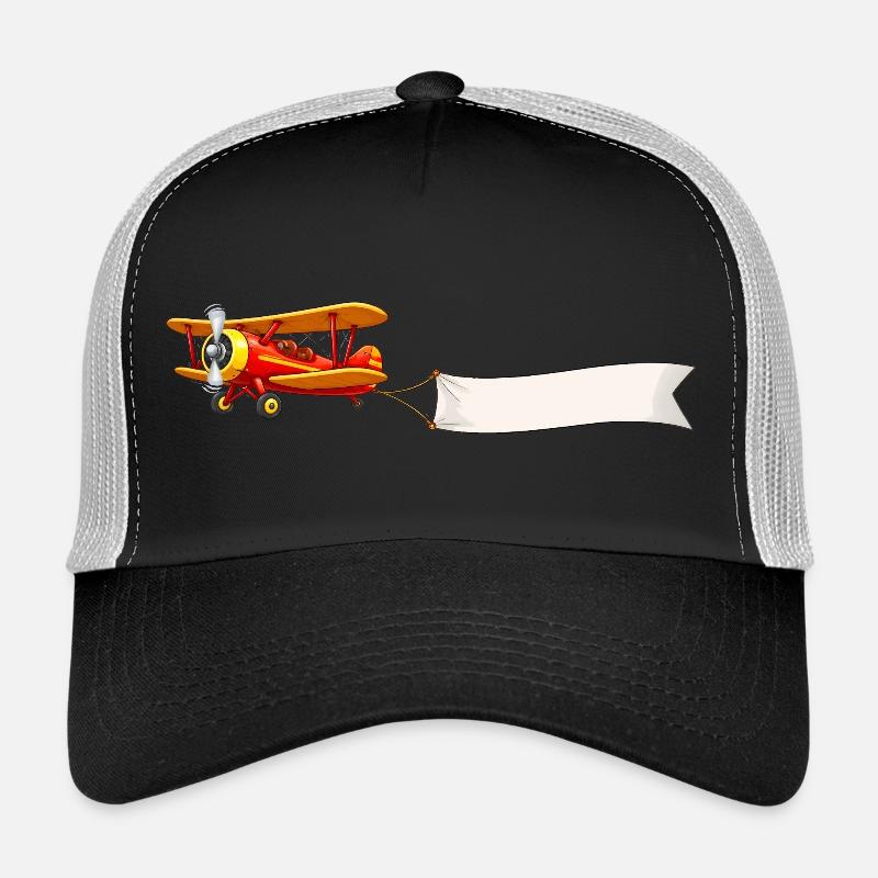 Biplan Motif de bannière d’avion rétro Casquette trucker 