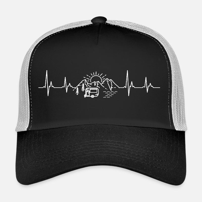 Camping Caravan Heartbeat Heratbeat - Trucker Cap - black/stone grey
