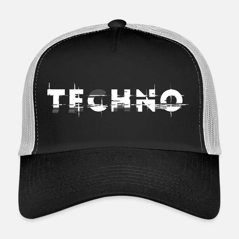 Techno design glitch, pour DJ EDM Techno House Casquette trucker 