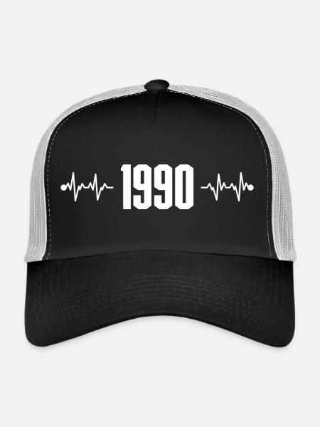 1990er Pulse Retro Heartbeat - Trucker Cap - Schwarz/Steingrau