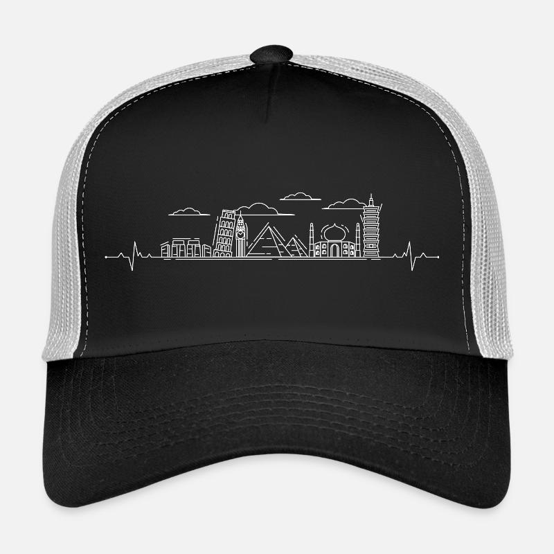 Heartbeat skyline landmarks Trucker Cap