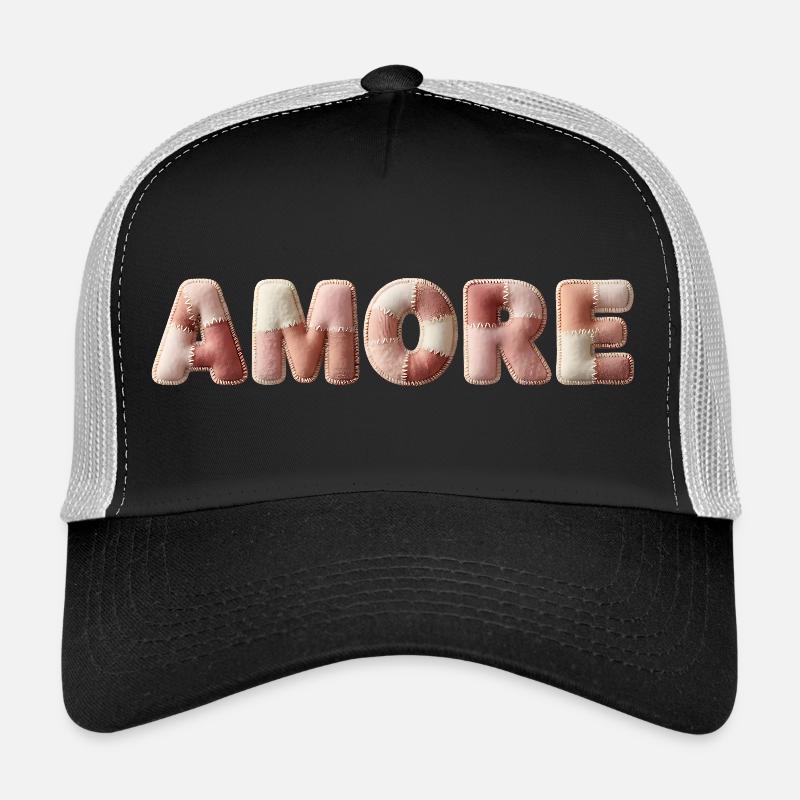 Cadeau patchwork en point peluche Amore Casquette trucker 