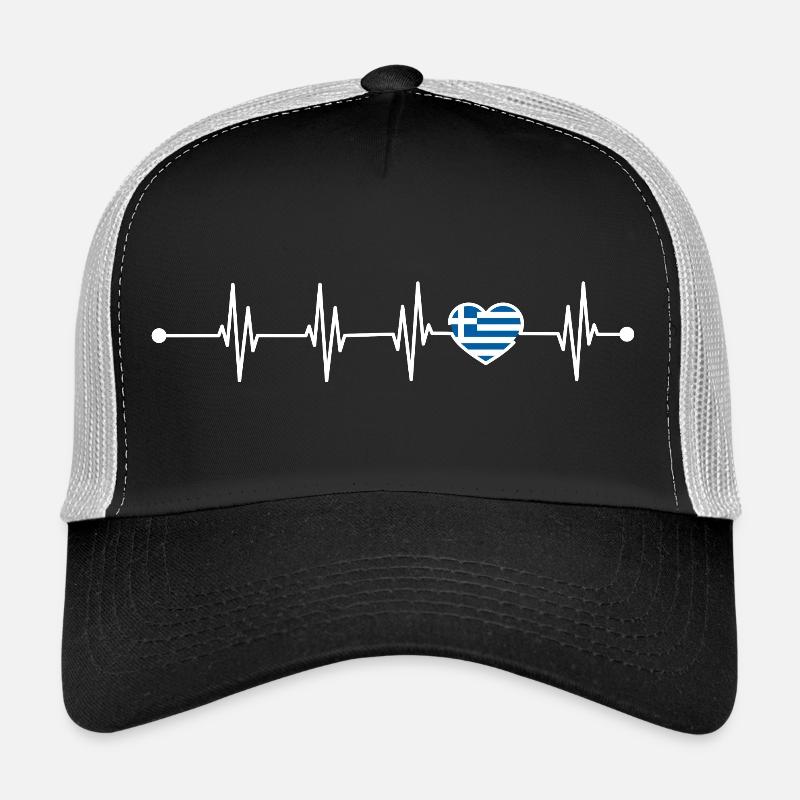Heartbeat drapeau de la Grèce Casquette trucker 