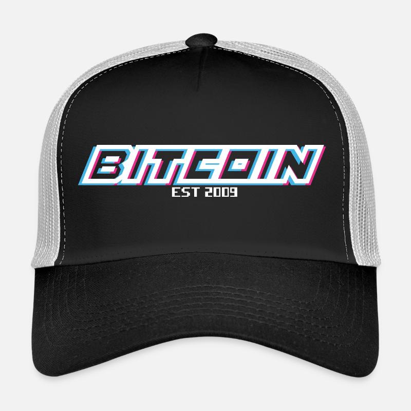 Bitcoin est 2009 - Variant - Trucker Cap - Schwarz/Steingrau