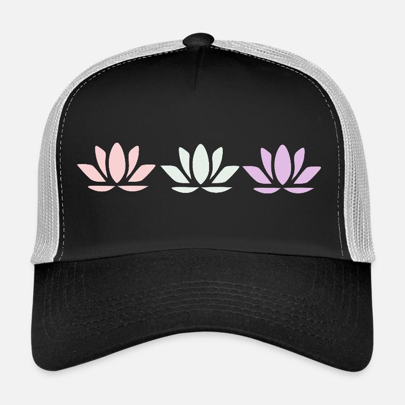 Fleur de lotus Fleur de lotus Fleur de lotus Fleur de violette Fleur de yoga Casquette trucker 