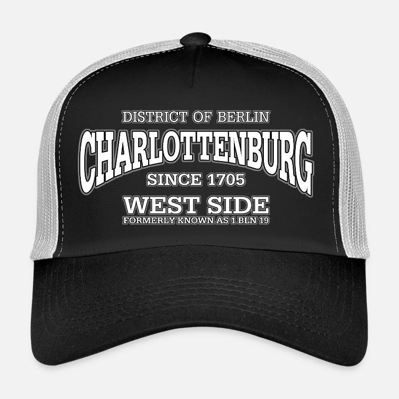 Charlottenburg Berlin West Side (white) - Trucker Cap - Schwarz/Steingrau