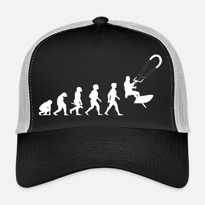 Evolution Kitesurfen Kiteboarden Lenkdrachensegeln - Trucker Cap - Schwarz/Steingrau